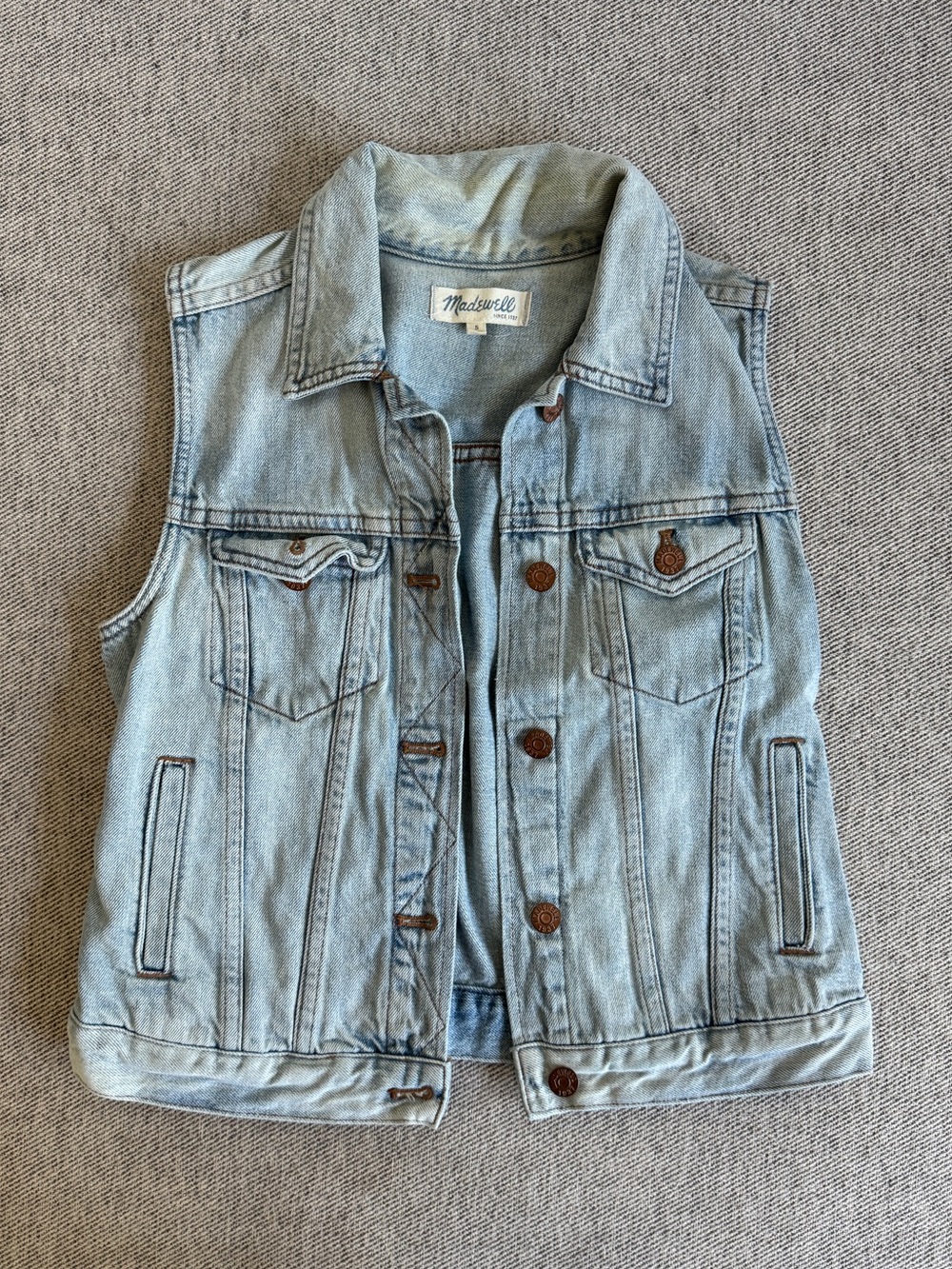 Madewell Light Blue Denim Jacket Vest